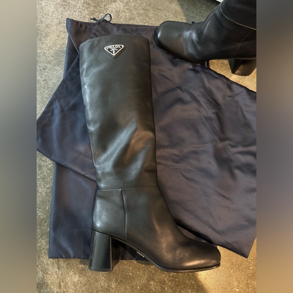 Prada Knee High Leather Boots - Picture 8 of 16